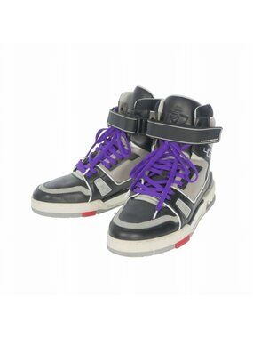 Louis Vuitton LV High Top Trainer Cut Sneakers 7 Deep Purple Black Gray